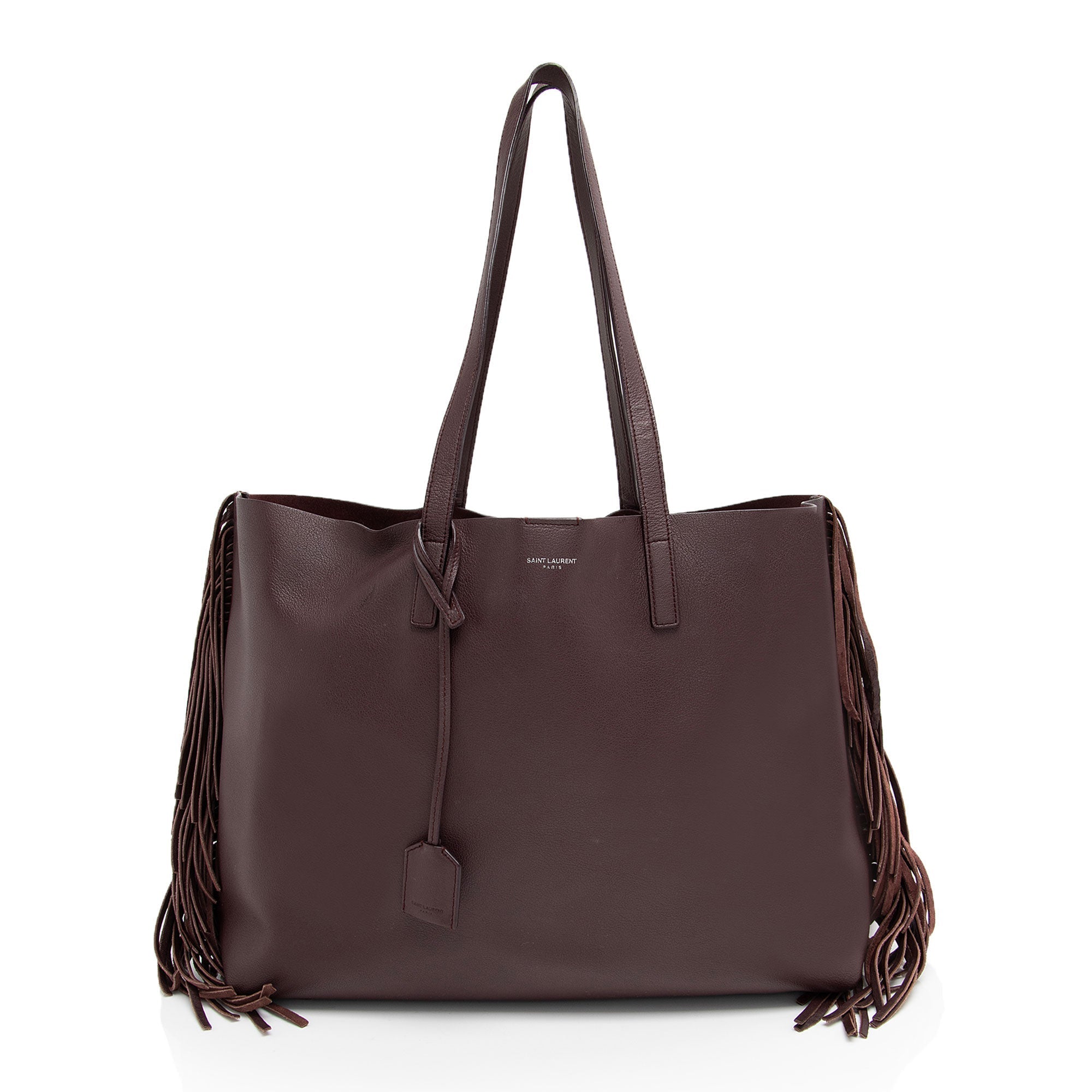 Saint Laurent Calfskin Fringe Large Shopping Tote (SHF-h6dSh9)