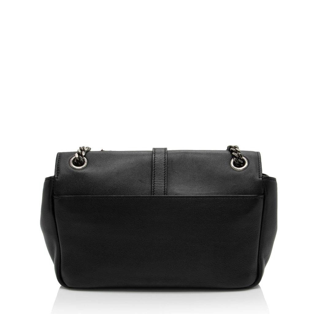 Saint Laurent Calfskin Heart Patchwork Monogram Chain Wallet