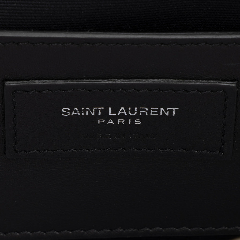 Saint Laurent Calfskin Heart Patchwork Monogram Chain Wallet