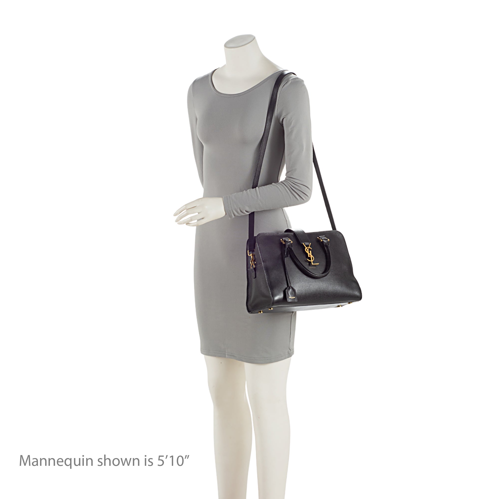 Saint Laurent Calfskin Monogram Baby Cabas Tote (SHF-aWaDWU)