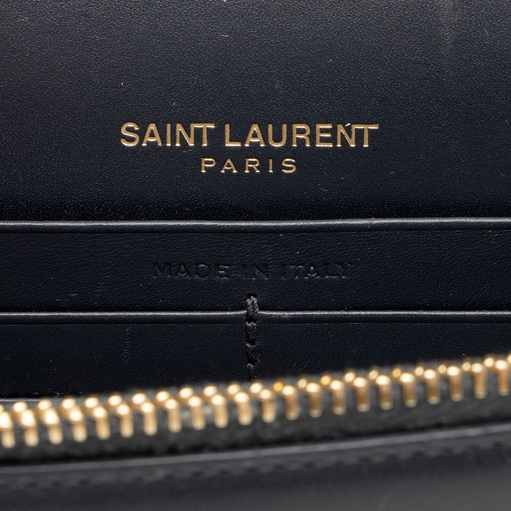 Saint Laurent Calfskin Monogram Kate Tassel Chain Wallet (SHF-GJz8iT)