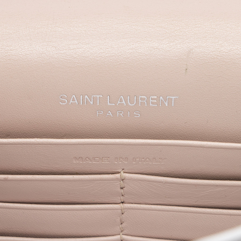 Saint Laurent Calfskin Monogram Kate Tassel Chain Wallet