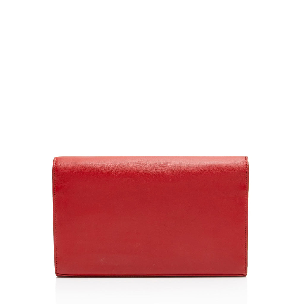 Saint Laurent Calfskin Monogram Kate Chain Wallet