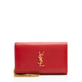 Saint Laurent Calfskin Monogram Kate Chain Wallet