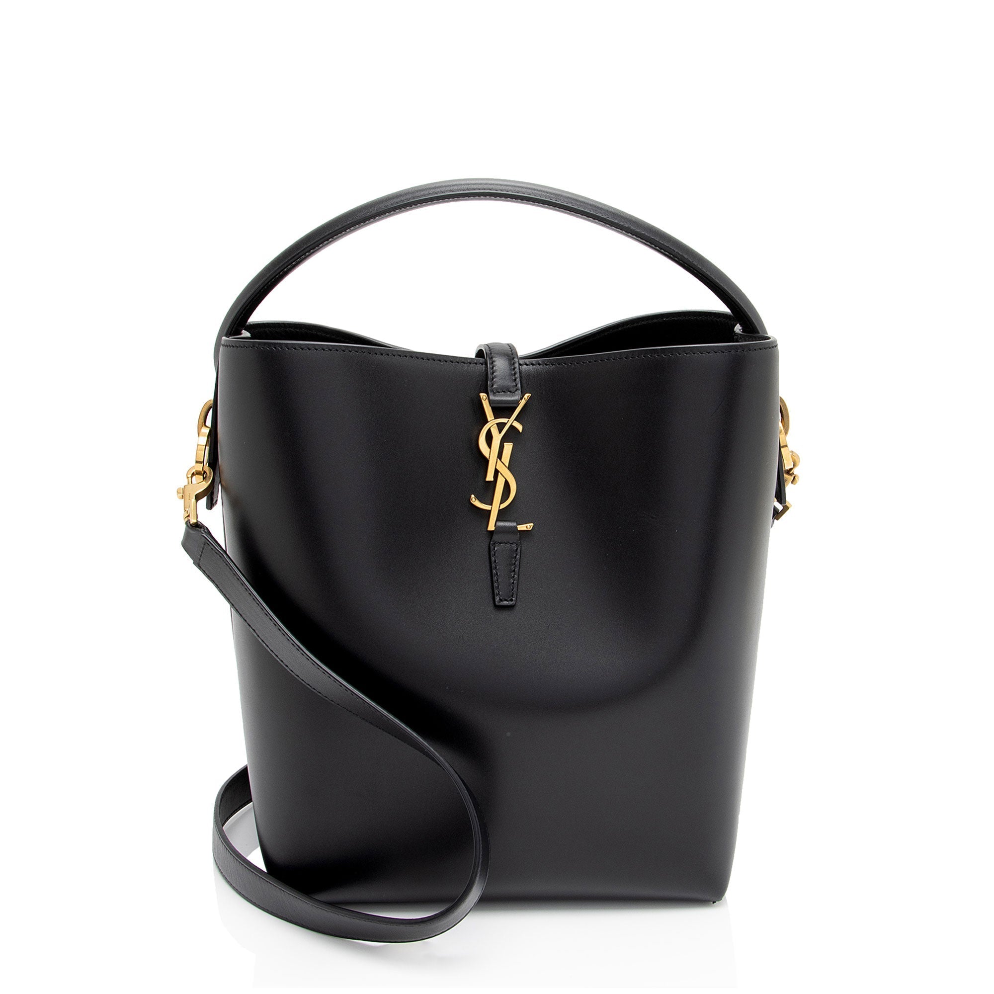Saint Laurent Calfskin Monogram Le 37 Bucket Bag (SHF-U75VCF)