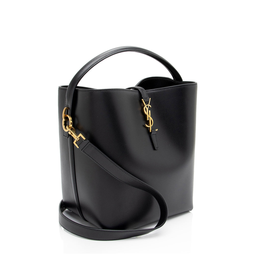 Saint Laurent Calfskin Monogram Le 37 Bucket Bag (SHF-U75VCF)