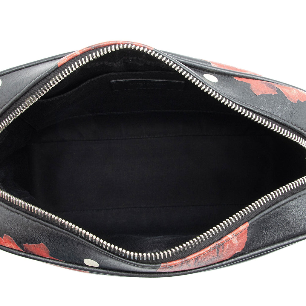 Saint Laurent Calfskin Rose Print Monogram Lou Camera Bag (SHF-fwd2tP)