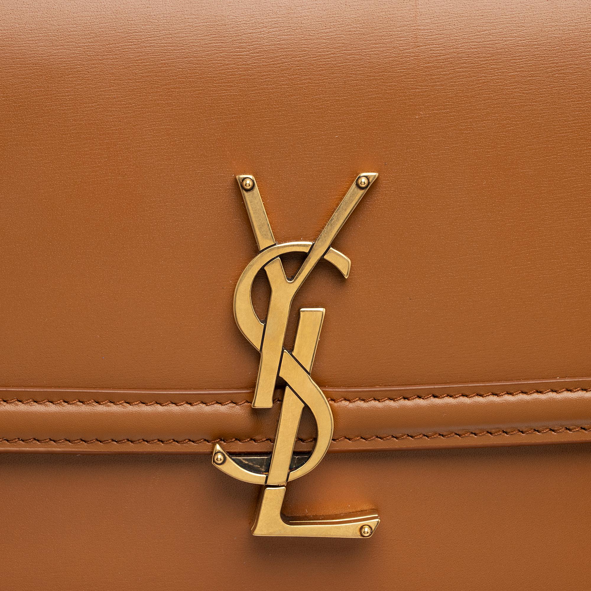 Saint Laurent Calfskin Monogram Solferino Medium Shoulder Bag (SHF-23782)