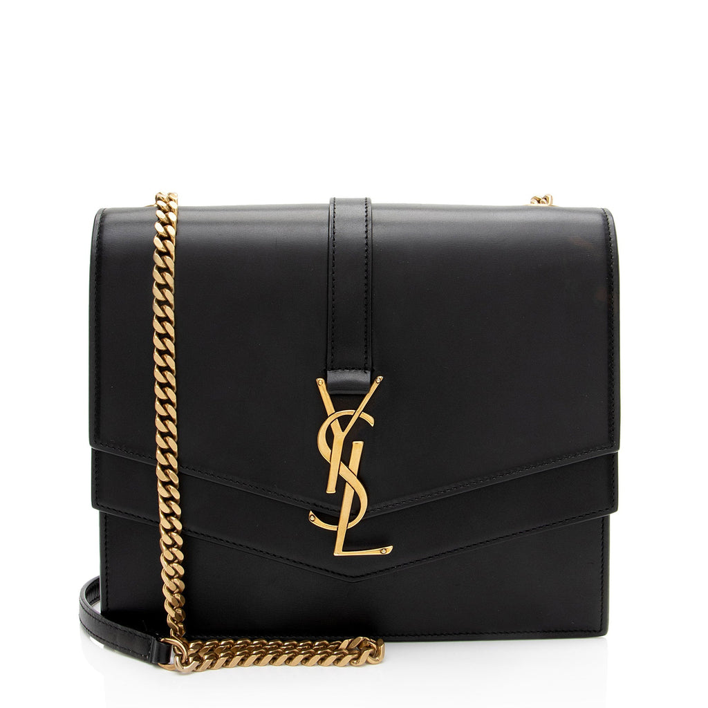 Saint Laurent Calfskin Monogram Sulpice Medium Shoulder Bag