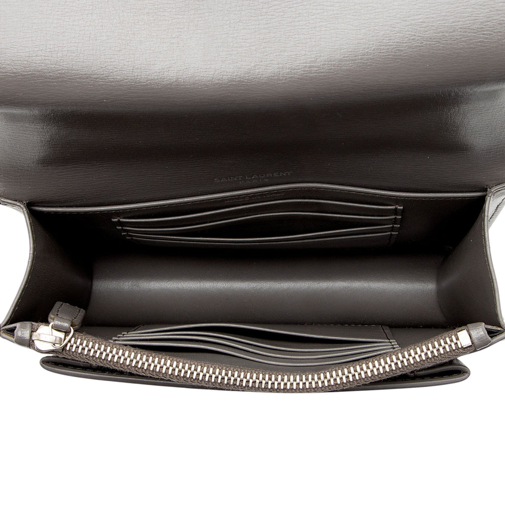 Saint Laurent Calfskin Monogram Sunset Mini Chain Wallet