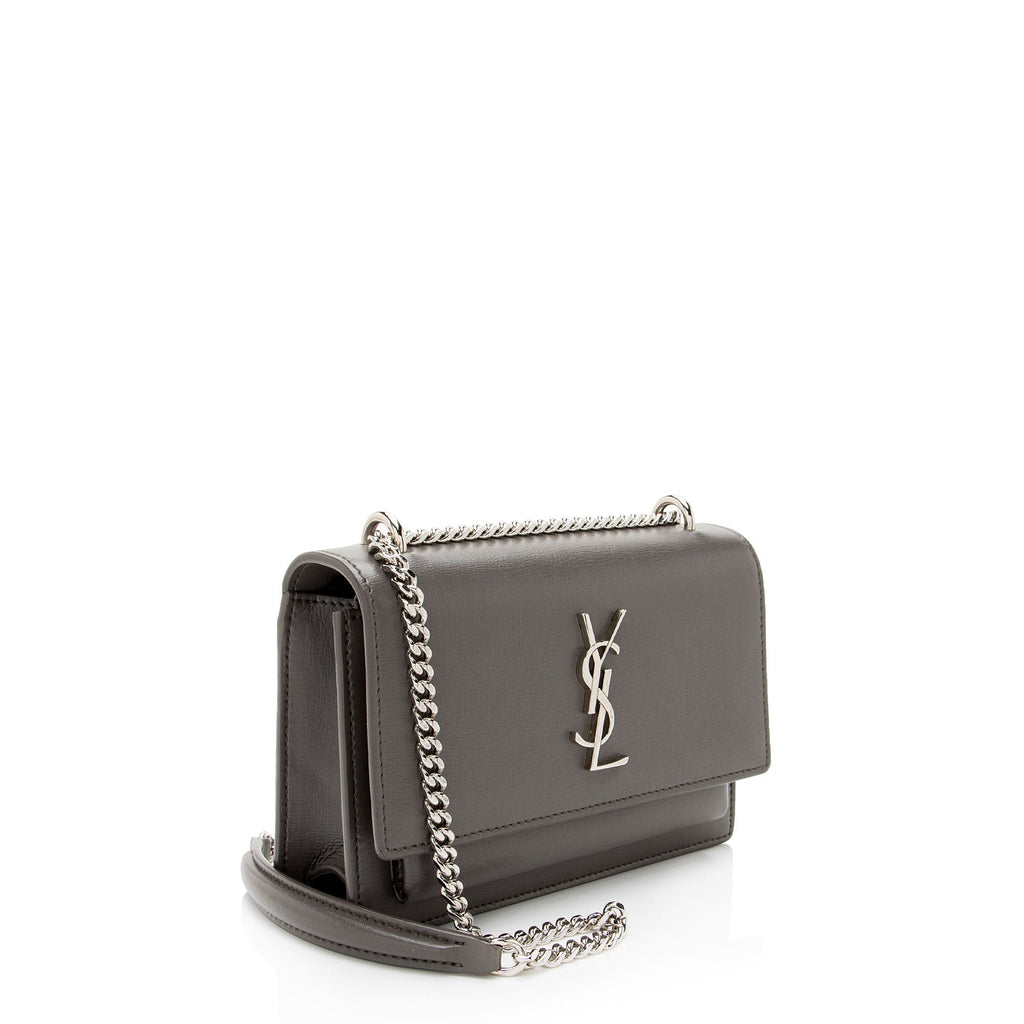 Saint Laurent Calfskin Monogram Sunset Mini Chain Wallet