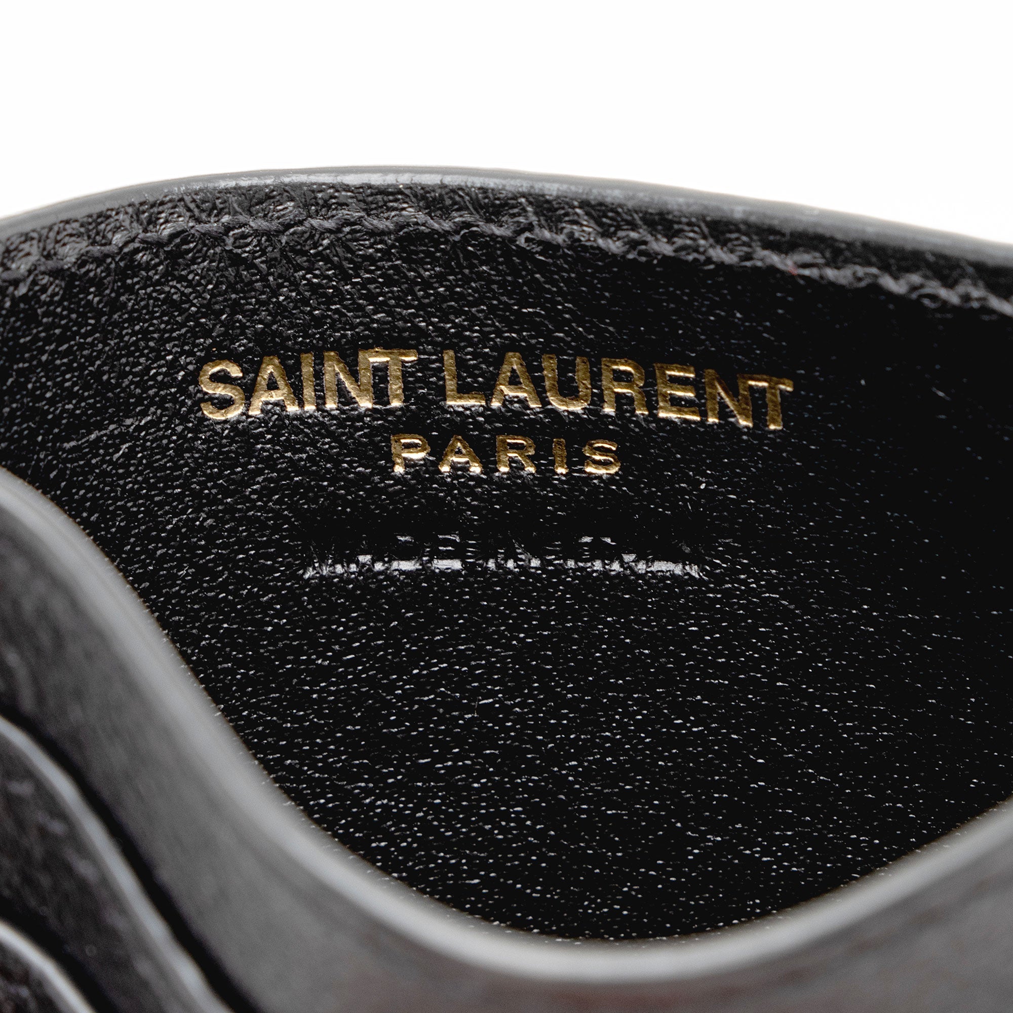 Saint Laurent Calfskin Monogram Tiny Cassandre Card Case (SHF-XxCMHH)