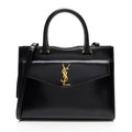 Saint Laurent Calfskin Monogram Uptown Medium Tote (SHF-Z82BDJ)