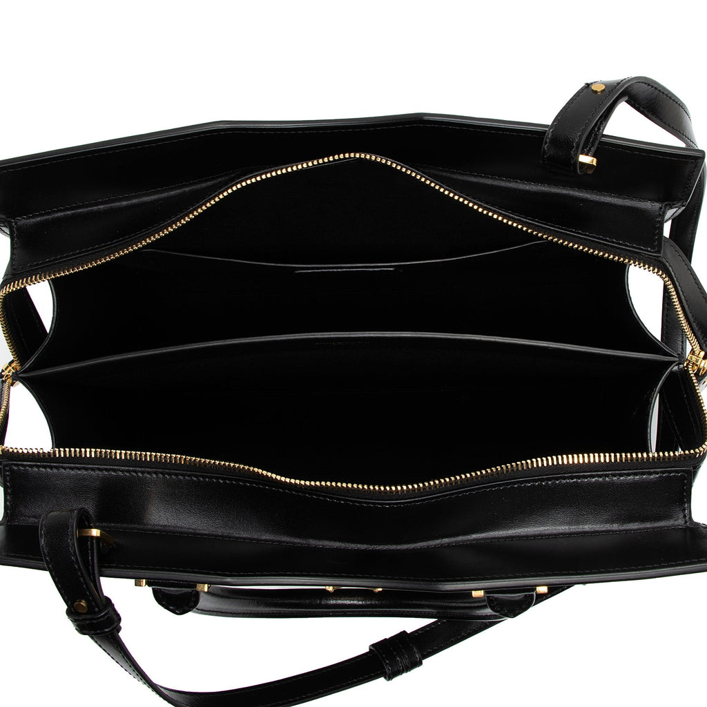 Saint Laurent Calfskin Monogram Uptown Medium Tote (SHF-Z82BDJ)