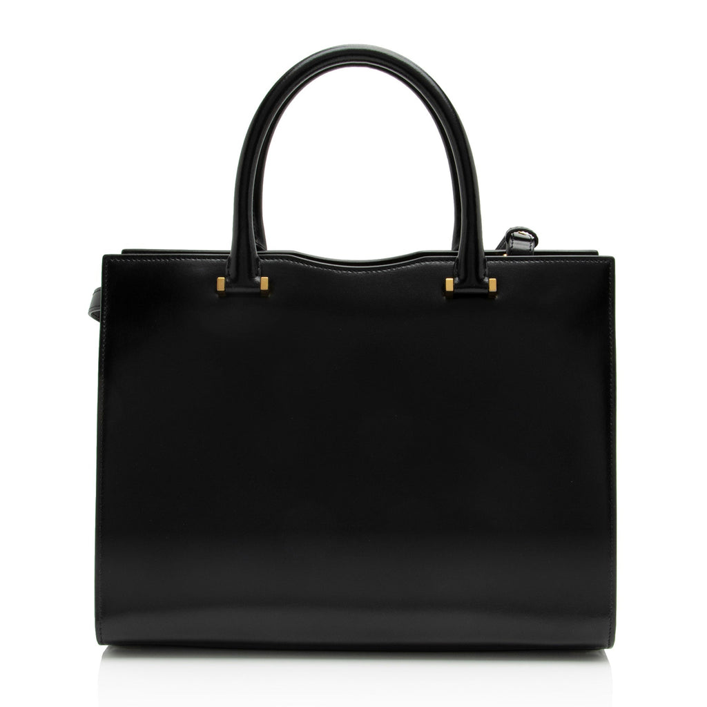 Saint Laurent Calfskin Monogram Uptown Medium Tote (SHF-GumjsZ)