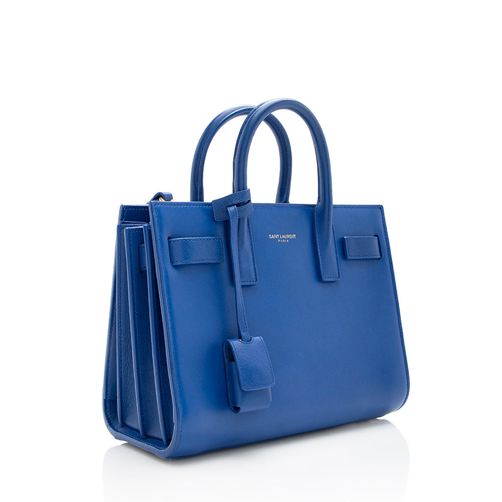Saint Laurent Calfskin Sac De Jour Nano Tote (SHF-17972)
