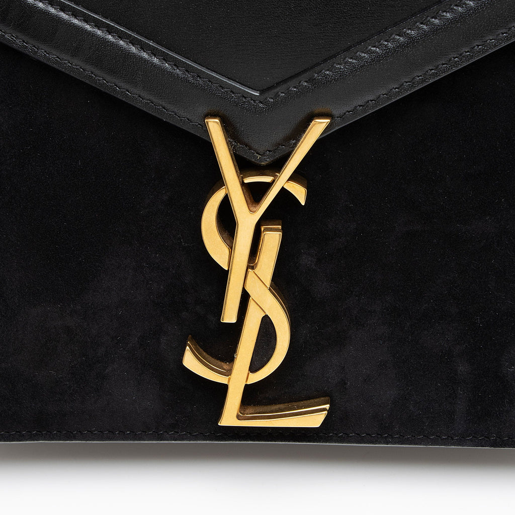 Saint Laurent Calfskin Suede Monogram Cassandra Medium Chain Bag