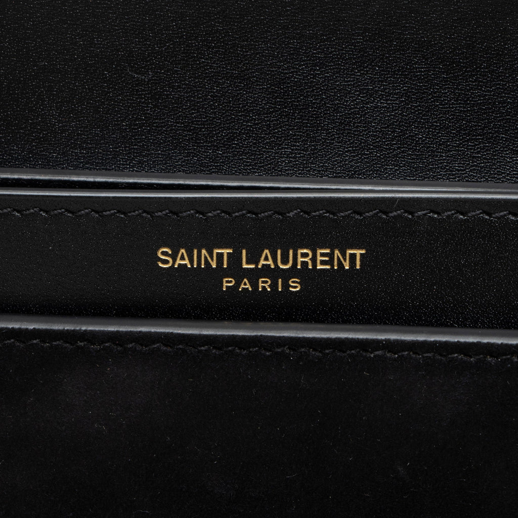 Saint Laurent Calfskin Suede Monogram Cassandra Medium Chain Bag