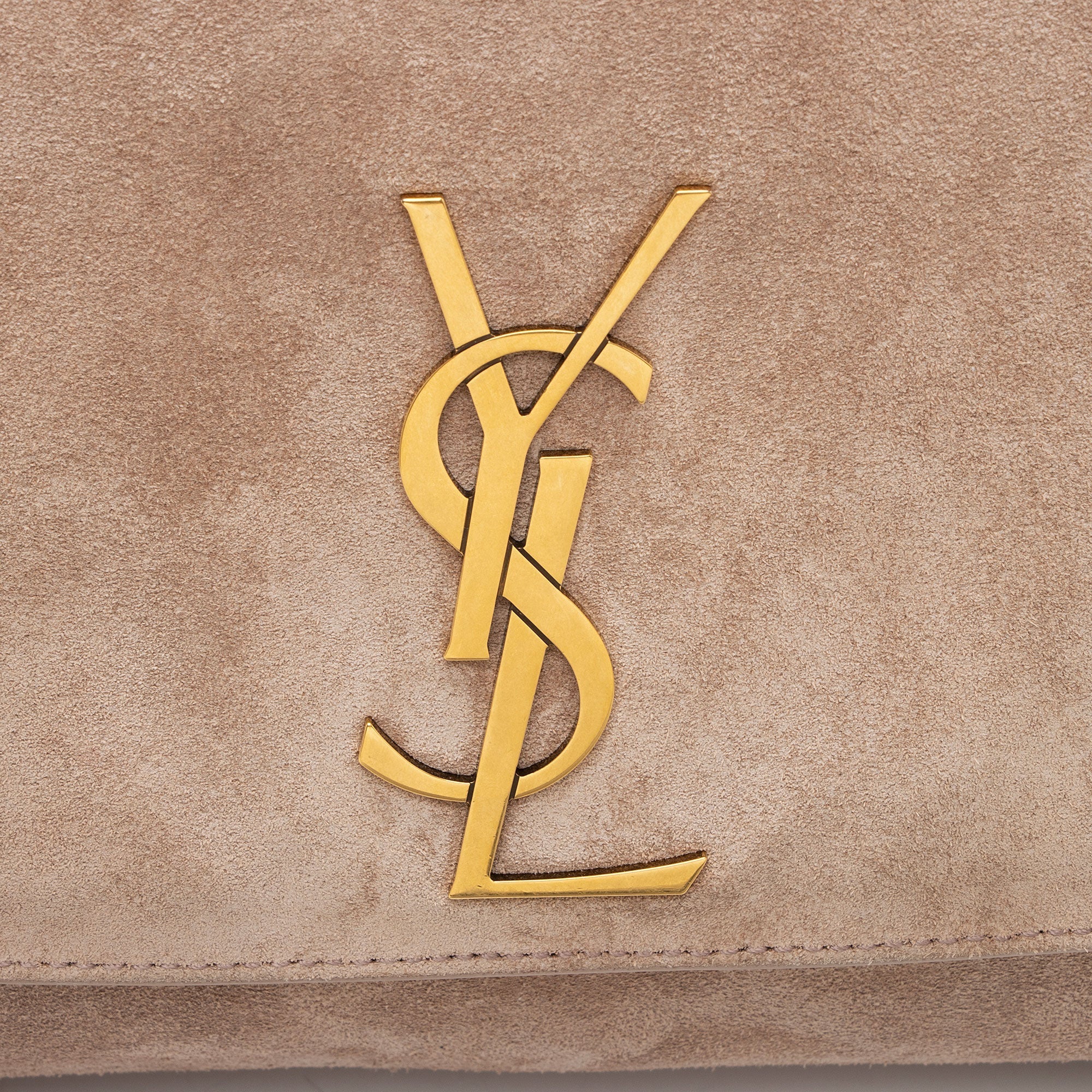 Saint Laurent Calfskin Suede Monogram Kate Reversible Chain Medium Shoulder Bag