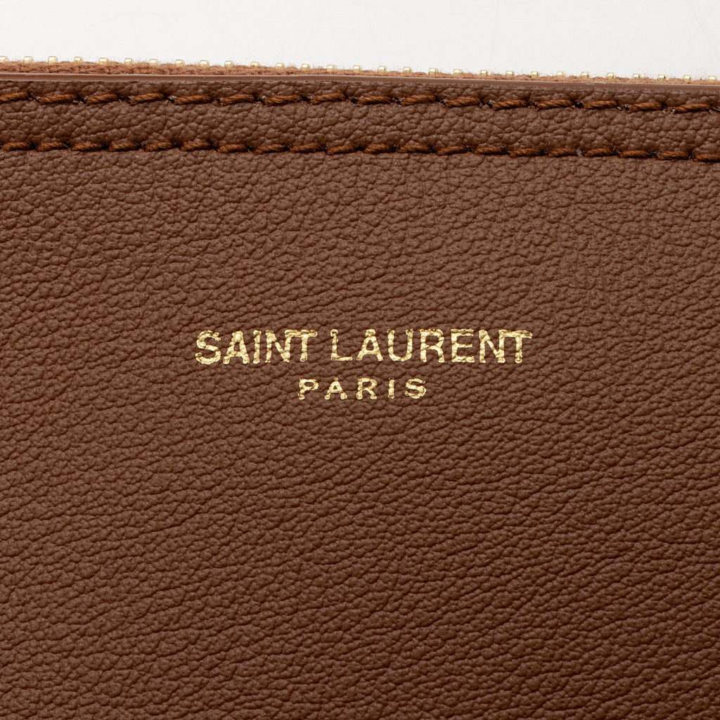 Saint Laurent Calfskin N/S Shopping Tote (SHF-9WdA9t)