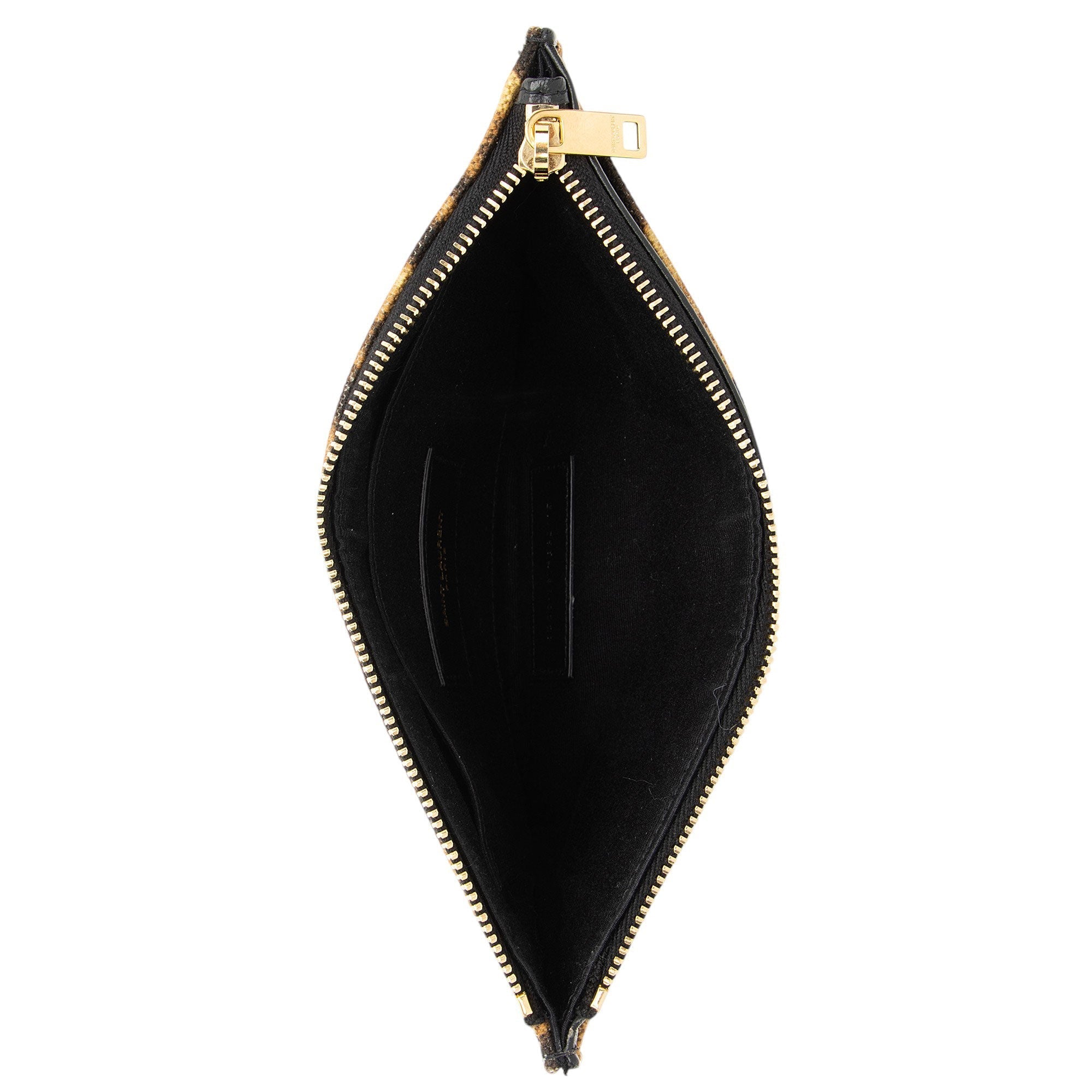 Saint Laurent Canvas Calfskin Leopard Monogram Bill Pouch