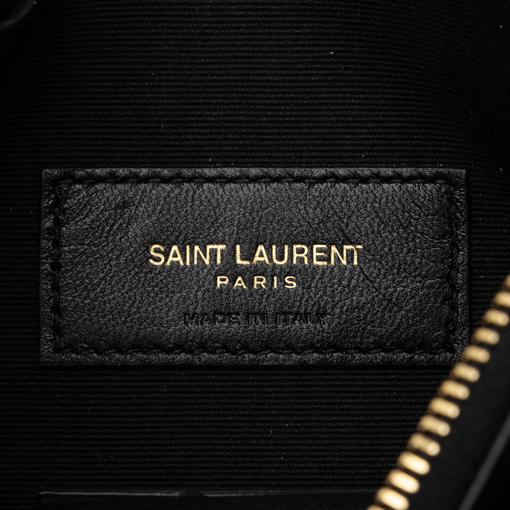Saint Laurent Canvas Calfskin Leopard Monogram Bill Pouch