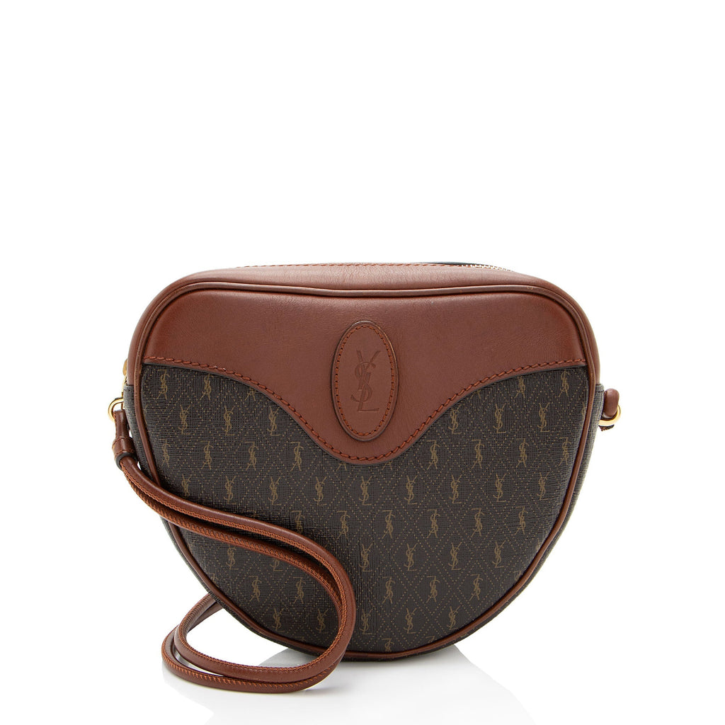 Saint Laurent Le Monogram Canvas Calfskin Sac Coeur Crossbody (SHF-IzwoNK)