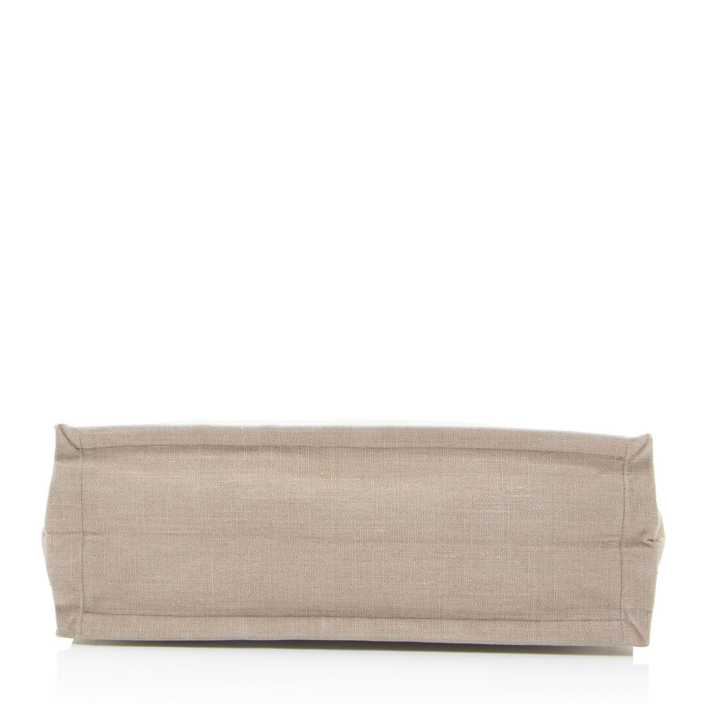 Saint Laurent Canvas Calfskin Rive Gauche Large Tote