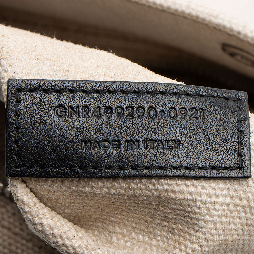 Saint Laurent Canvas Calfskin Rive Gauche Large Tote