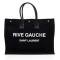 Saint Laurent Canvas Calfskin Rive Gauche Large Tote