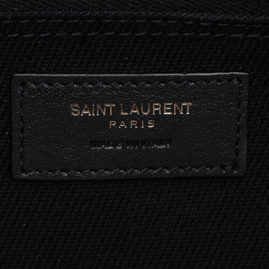 Saint Laurent Canvas Calfskin Rive Gauche Large Tote