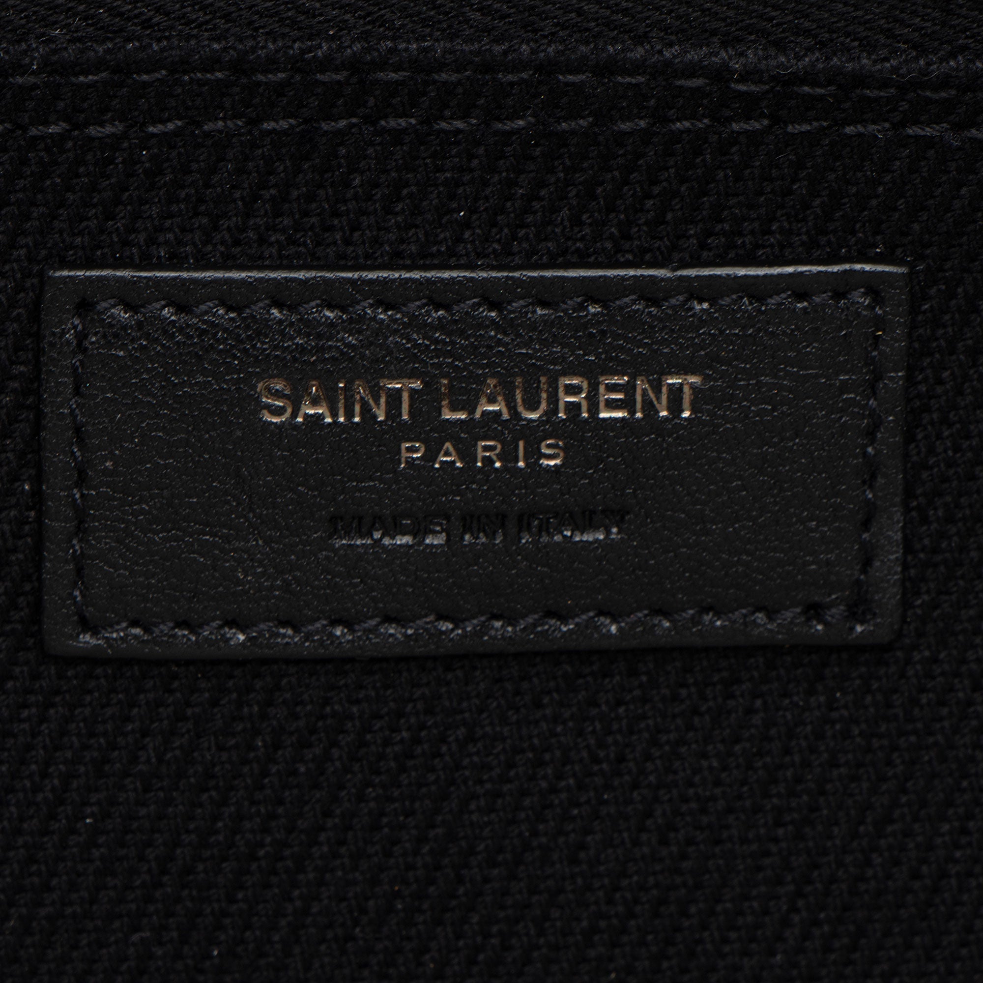 Saint Laurent Canvas Calfskin Rive Gauche Large Tote