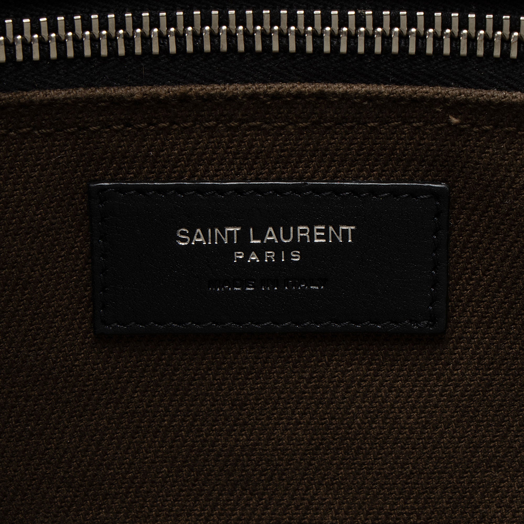 Saint Laurent Canvas Calfskin Rive Gauche Large Tote