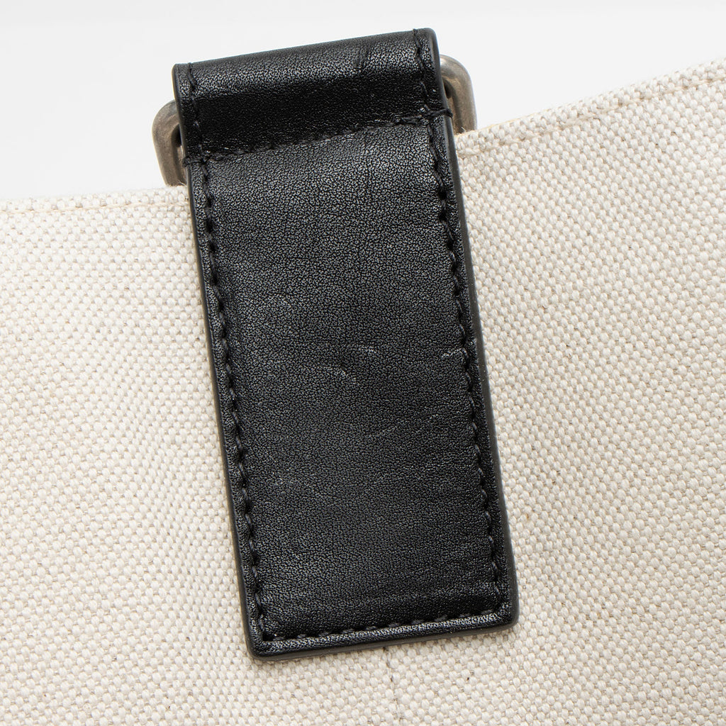 Saint Laurent Canvas Calfskin Rive Gauche Maxi Tote