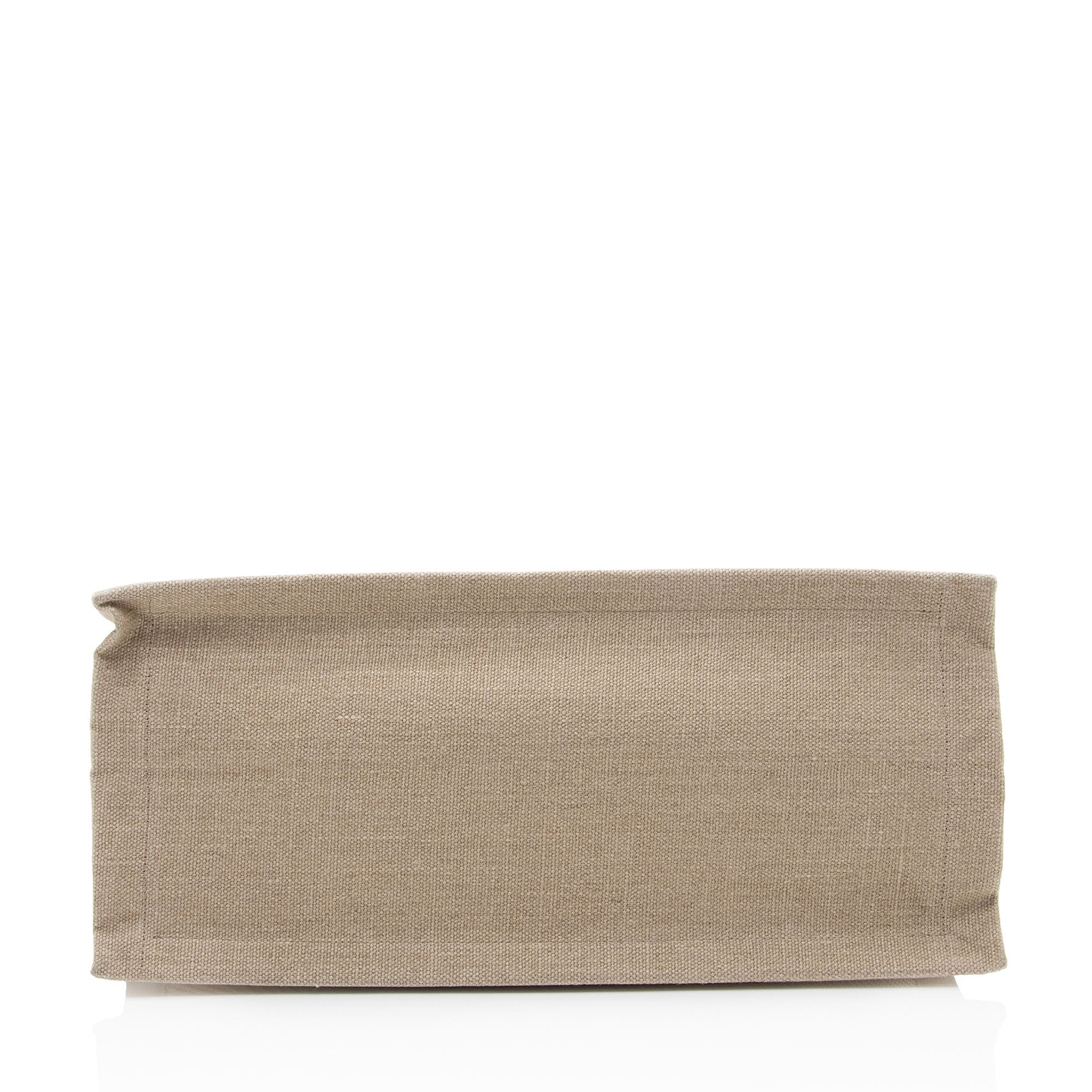Saint Laurent Canvas Calfskin Rive Gauche Small Tote (SHF-UbHsVK)