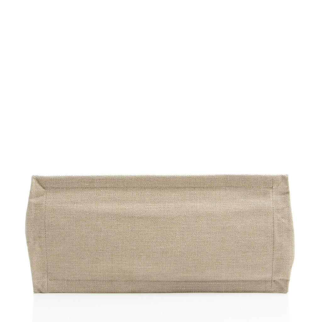 Saint Laurent Canvas Calfskin Rive Gauche Small Tote