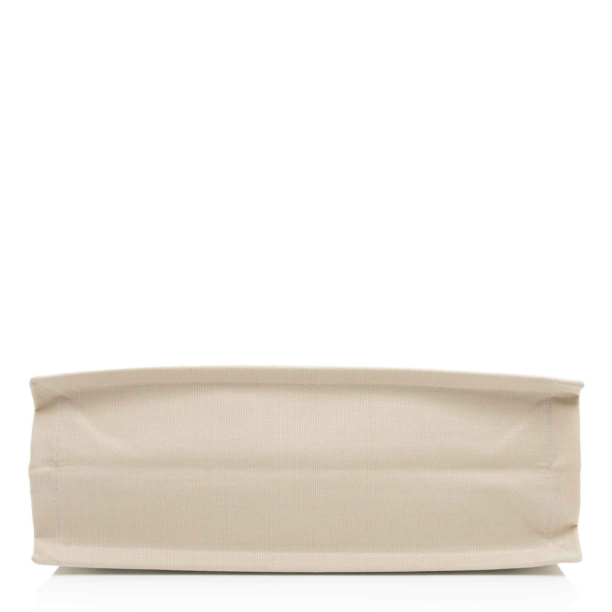Saint Laurent Canvas Calfskin Striped Rive Gauche Large Tote
