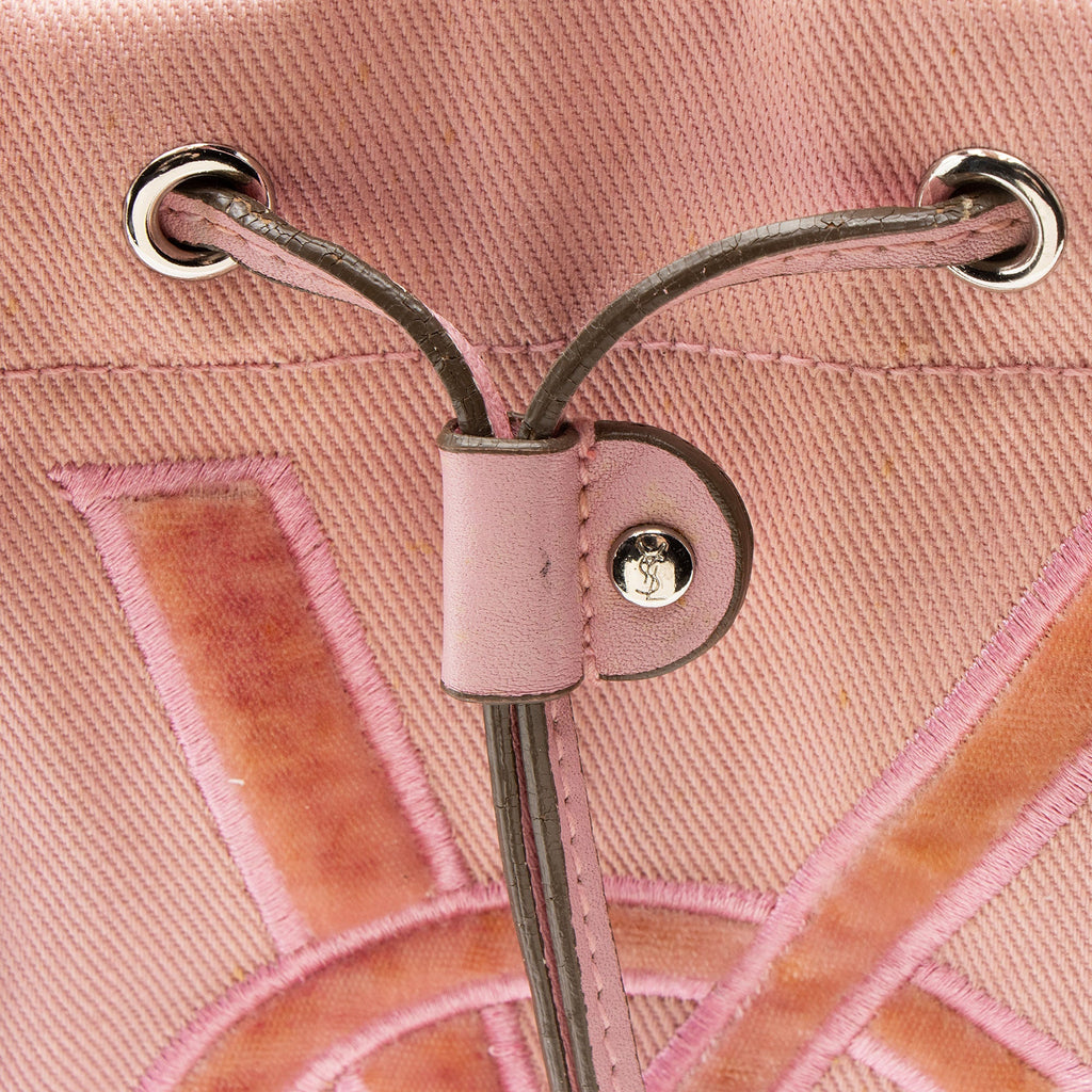 Saint Laurent Canvas Kahala Drawstring Mini Tote