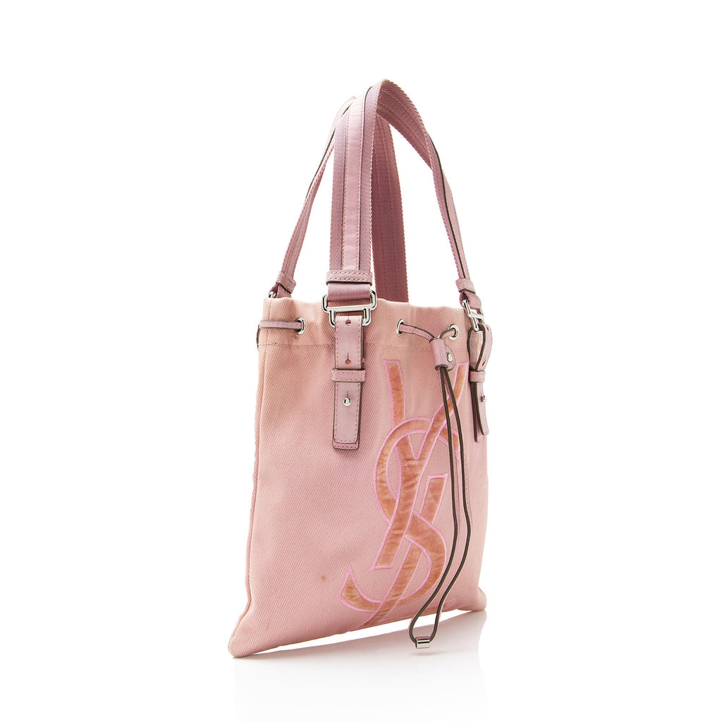 Saint Laurent Canvas Kahala Drawstring Mini Tote