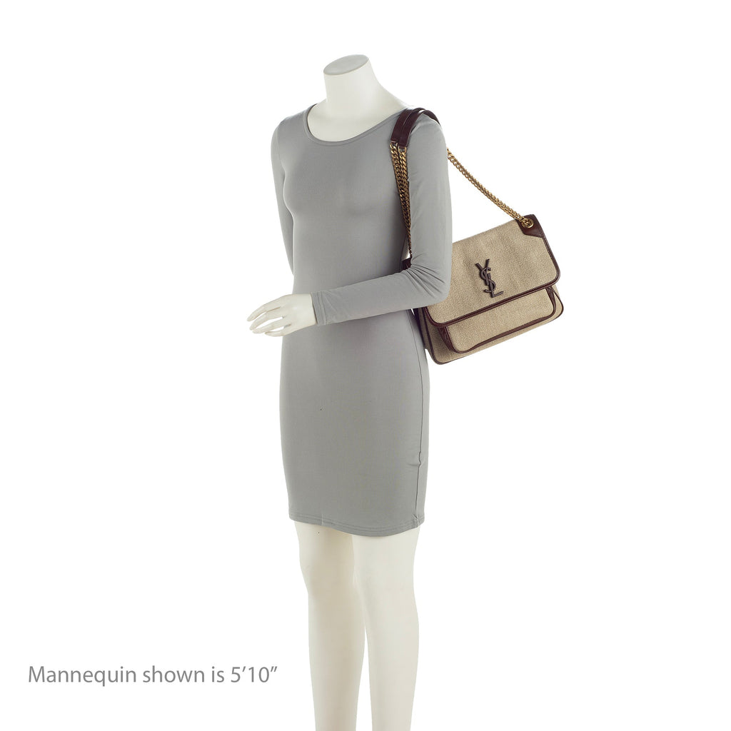 Saint Laurent Canvas Monogram Niki Medium Shoulder Bag (SHF-23610)