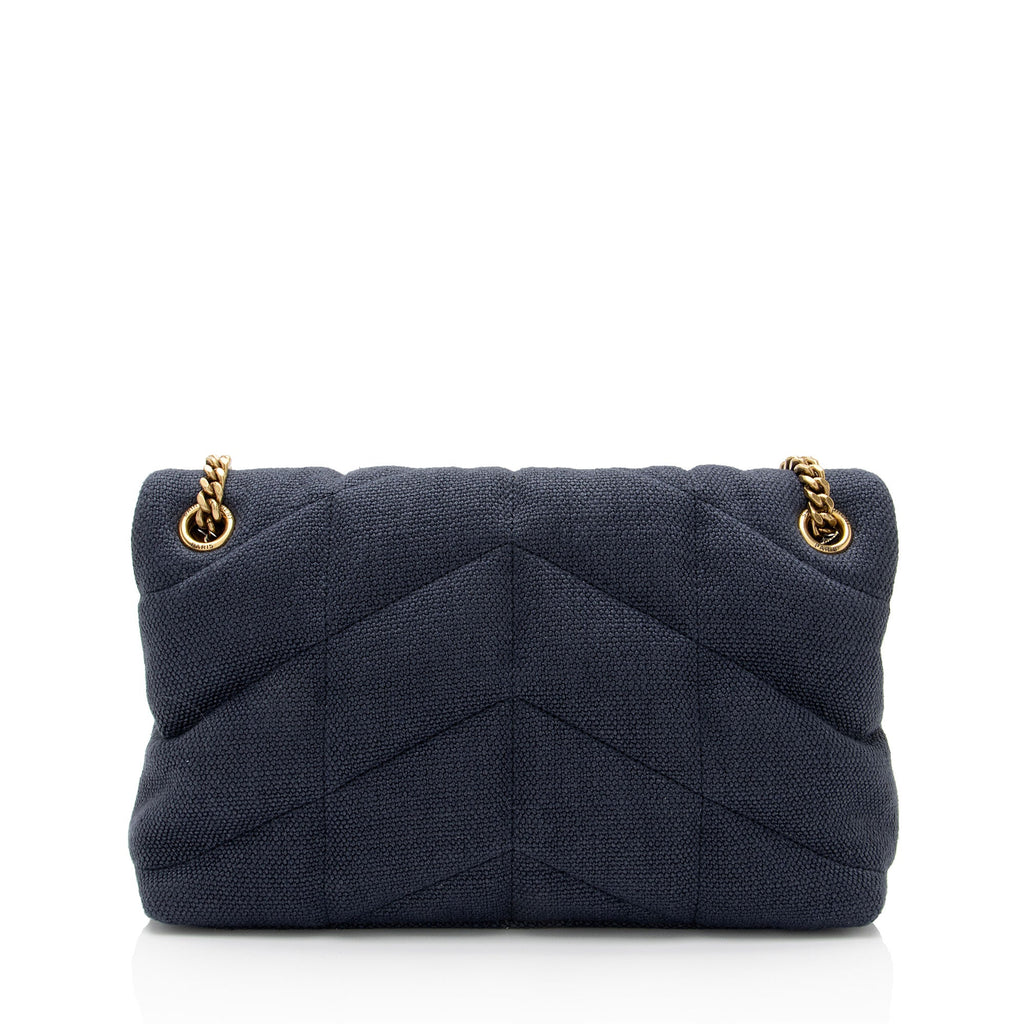 Saint Laurent Canvas Monogram Puffer LouLou Small Shoulder Bag (SHF-XqWUzx)