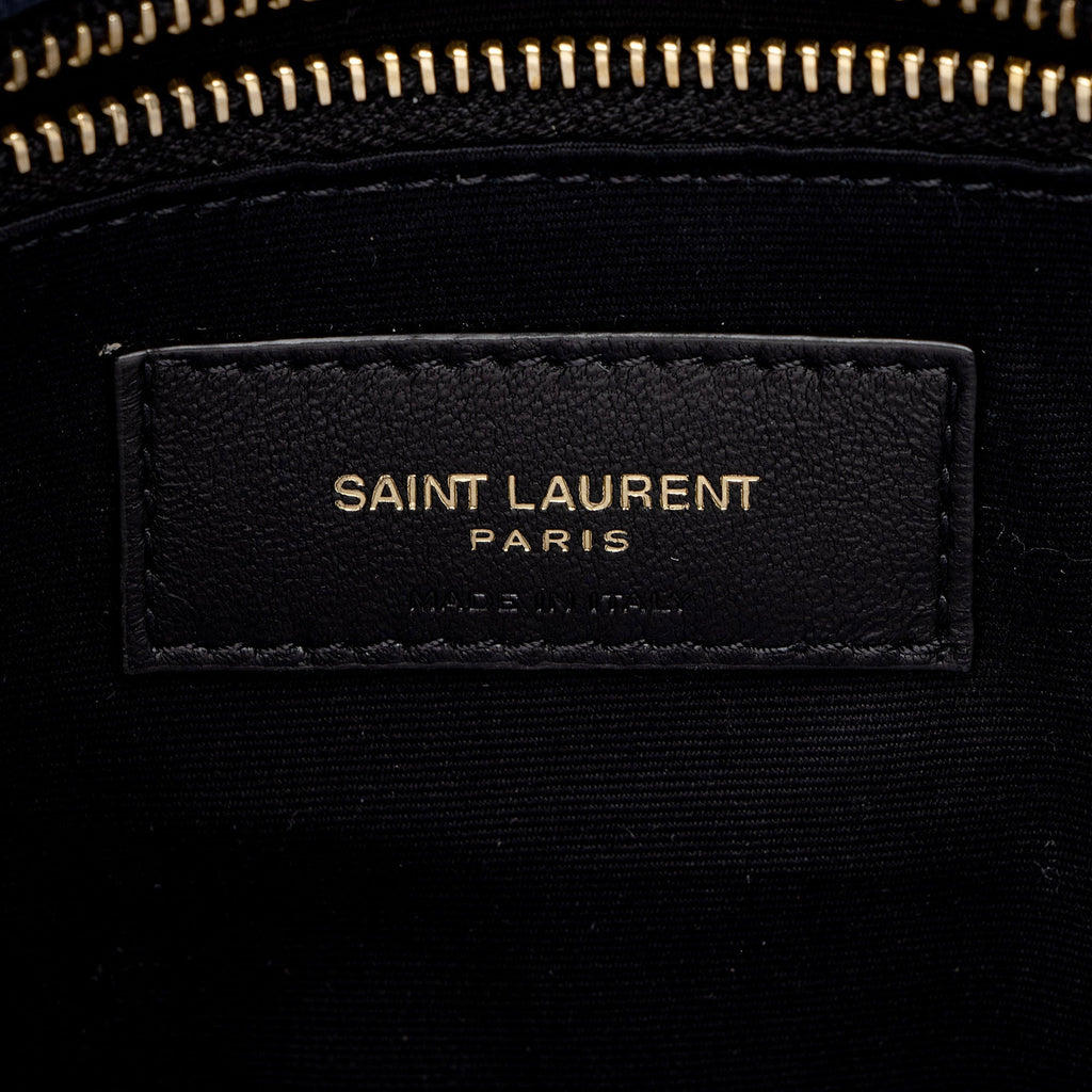 Saint Laurent Canvas Monogram Puffer LouLou Small Shoulder Bag (SHF-XqWUzx)