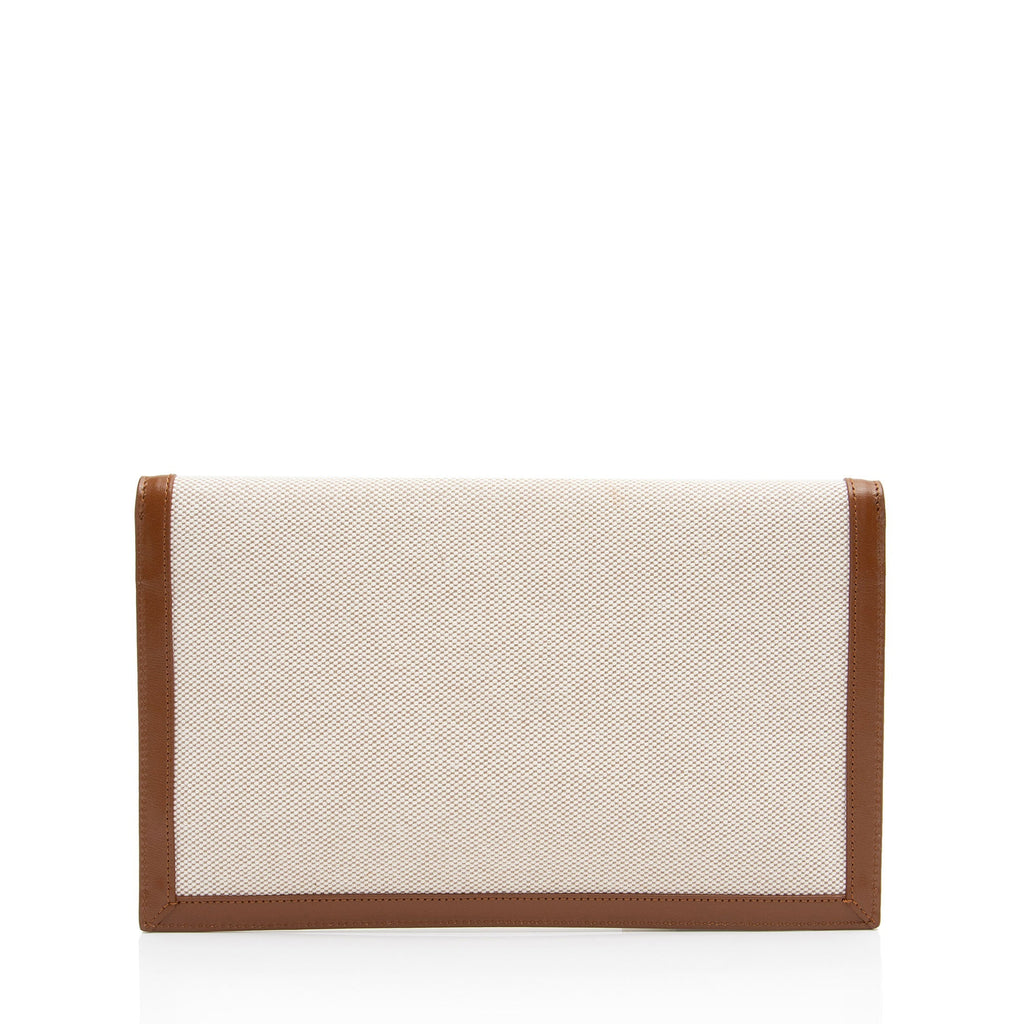 Saint Laurent Canvas Monogram Uptown Envelope Clutch