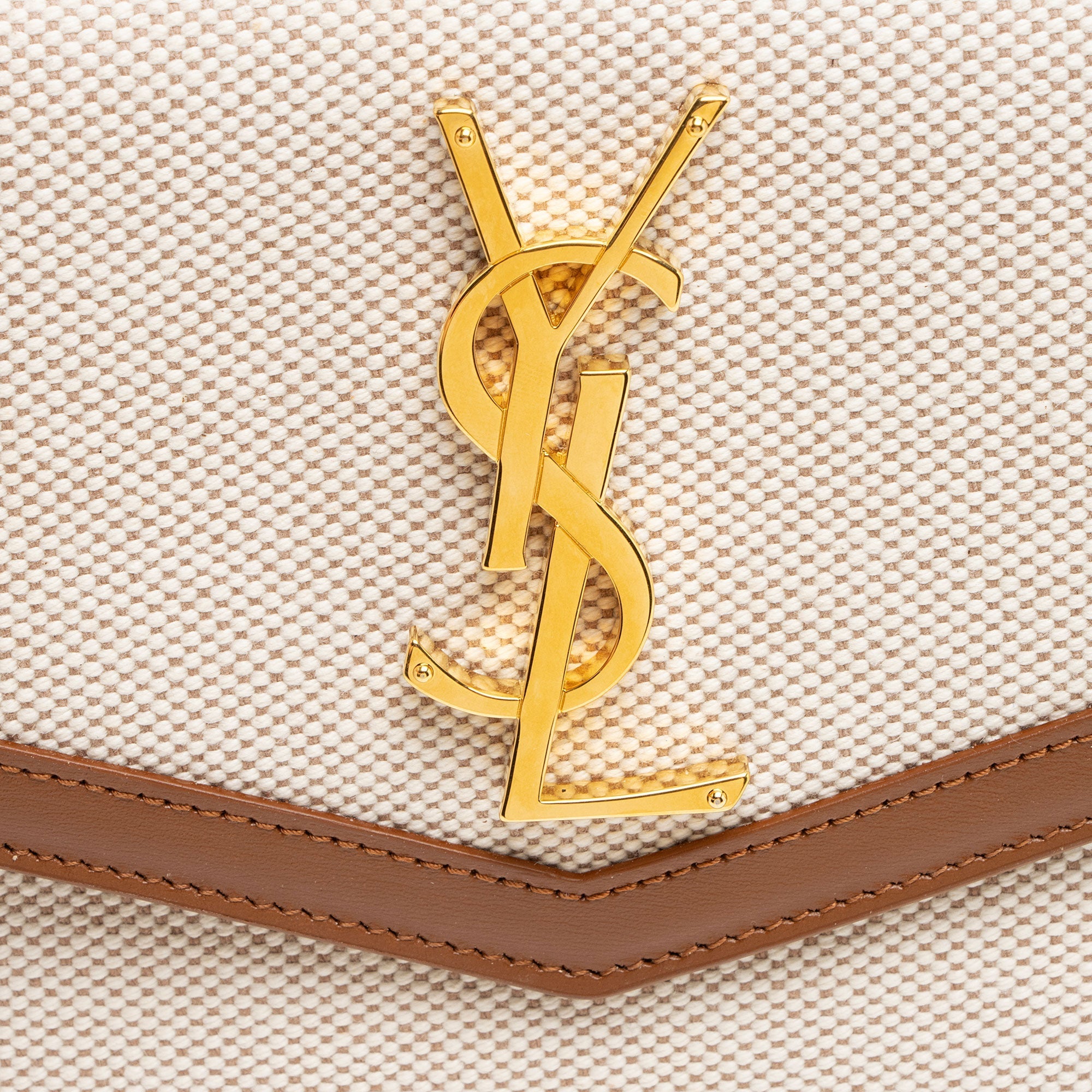 Saint Laurent Canvas Monogram Uptown Envelope Clutch