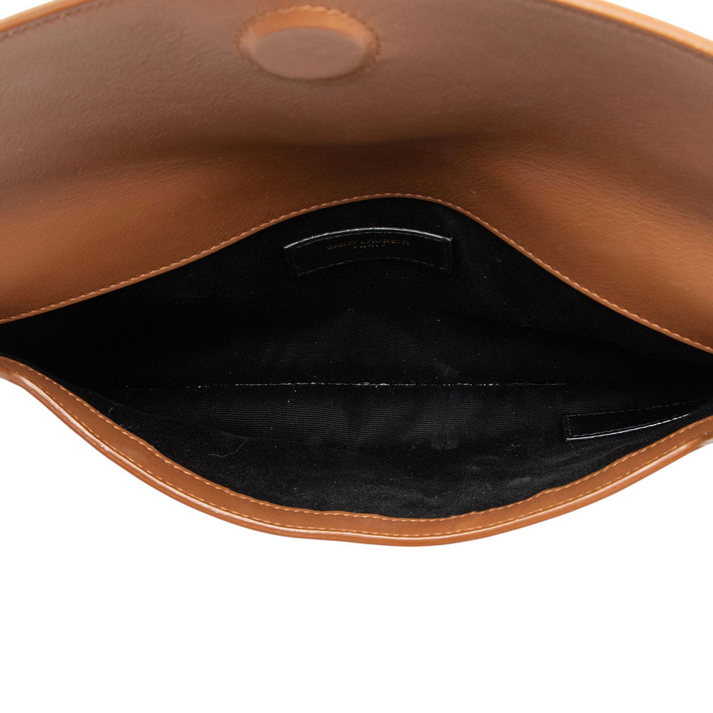 Saint Laurent Canvas Monogram Uptown Envelope Clutch