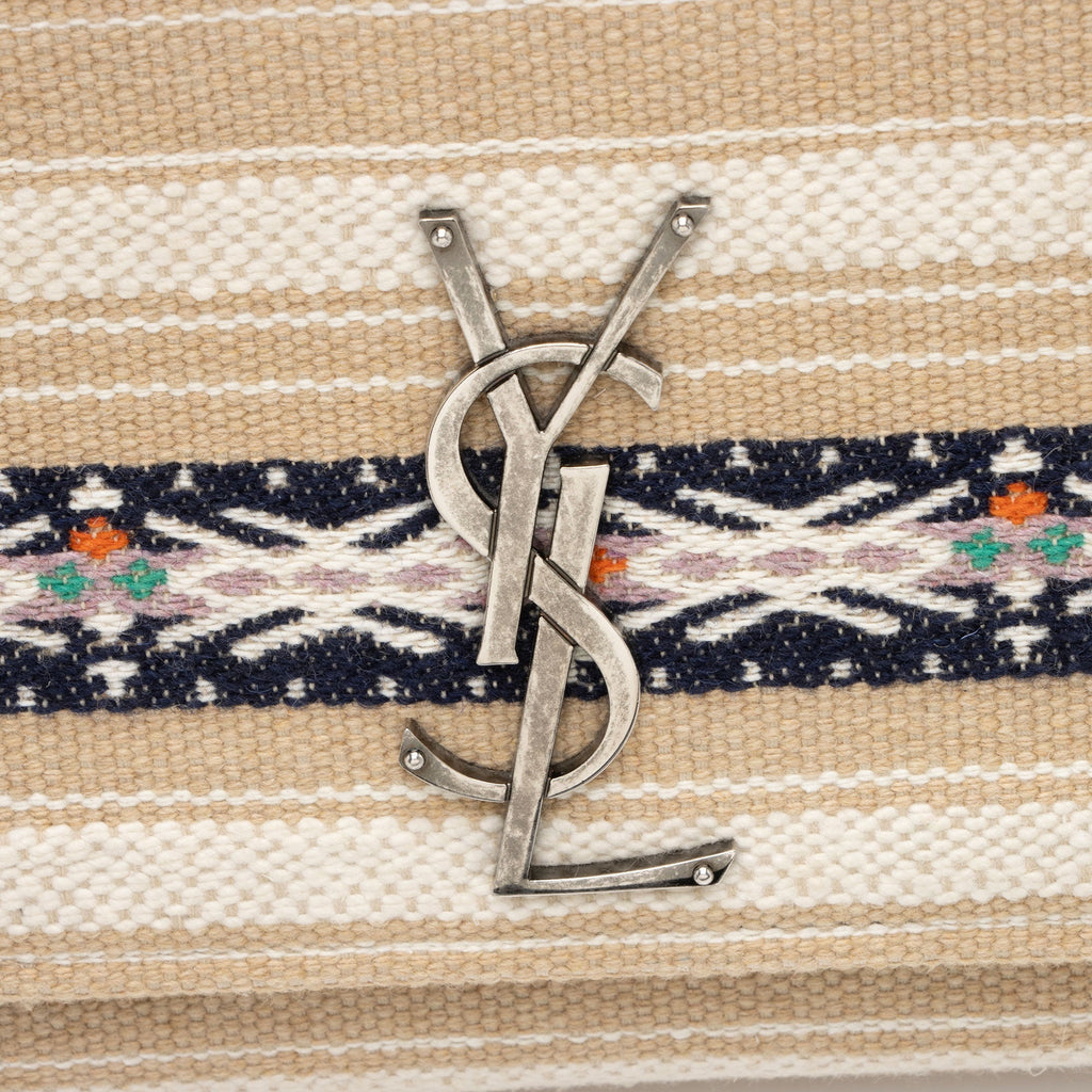Saint Laurent Canvas Printed Monogram Kate Shoulder Bag