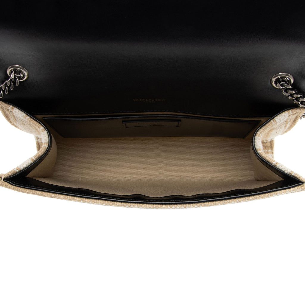 Saint Laurent Canvas Printed Monogram Kate Shoulder Bag