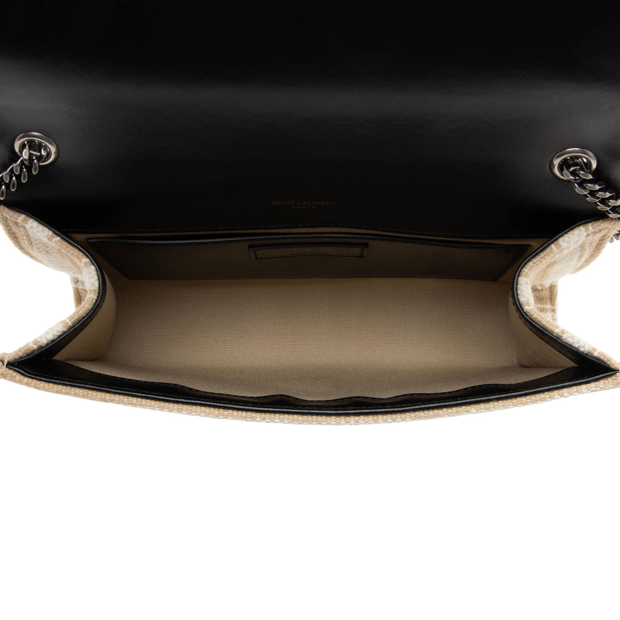 Saint Laurent Canvas Printed Monogram Kate Shoulder Bag
