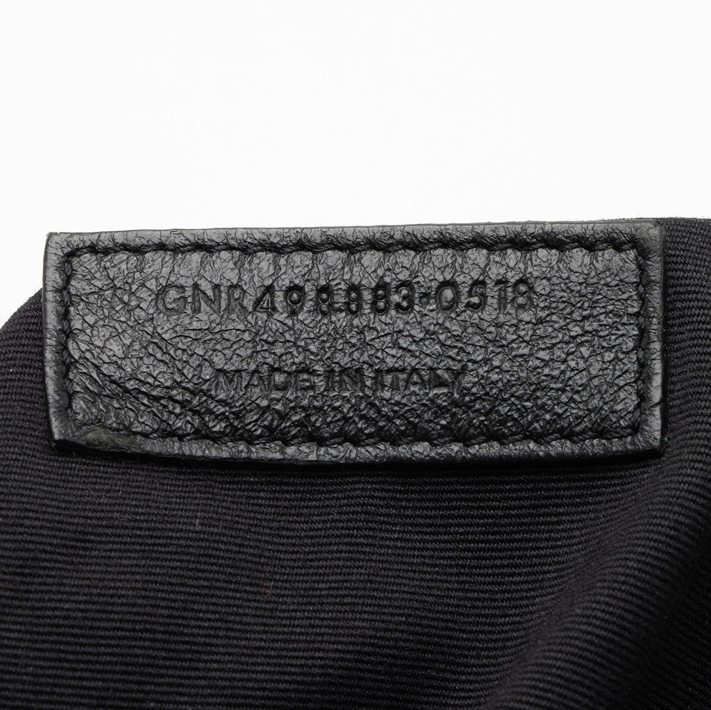 Saint Laurent Crinkled Calfskin Matte Black Monogram Niki Large Shoulder Bag (SHF-eFW25Q)