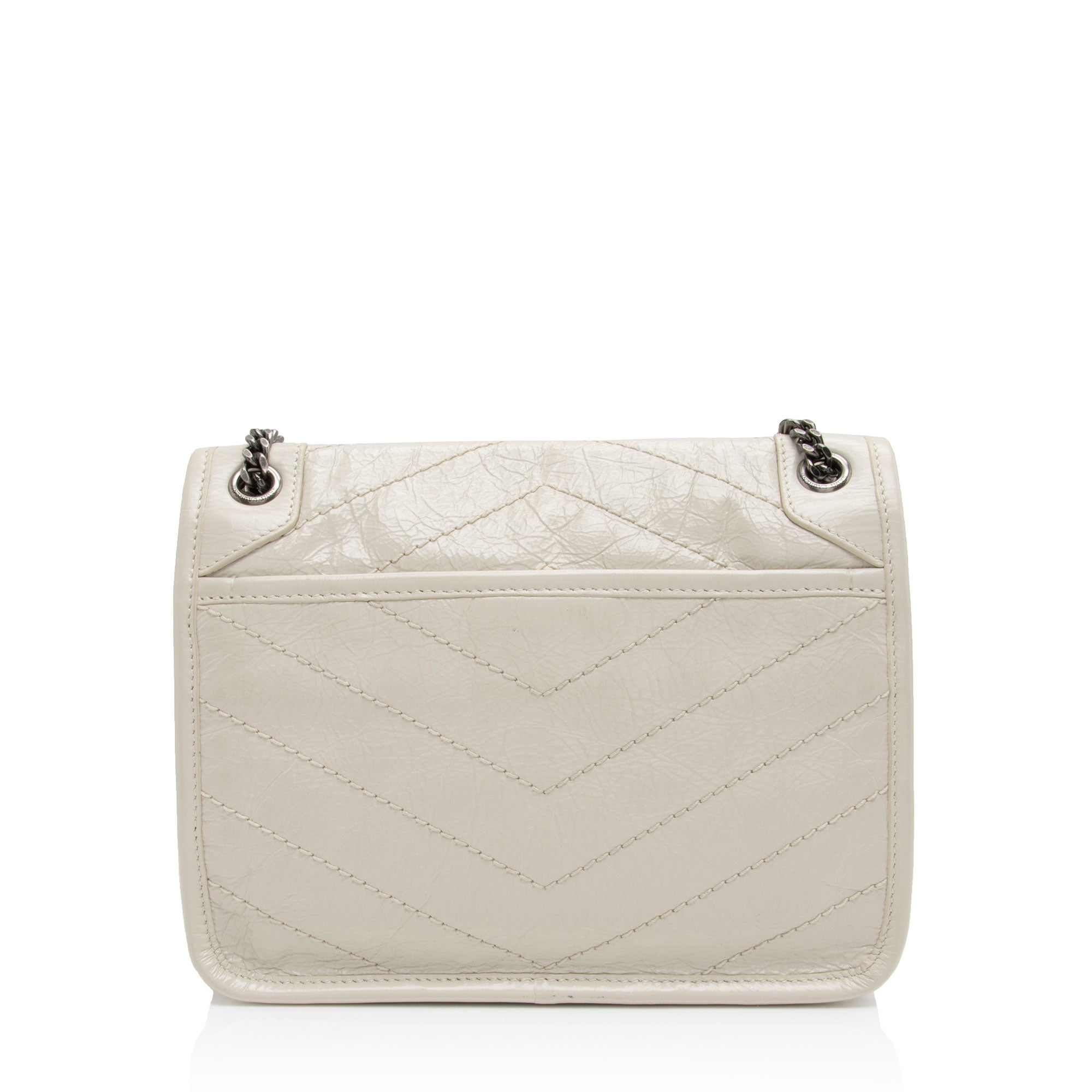 Saint Laurent Crinkled Calfskin Monogram Niki Baby Shoulder Bag (SHF-6jT1UC)